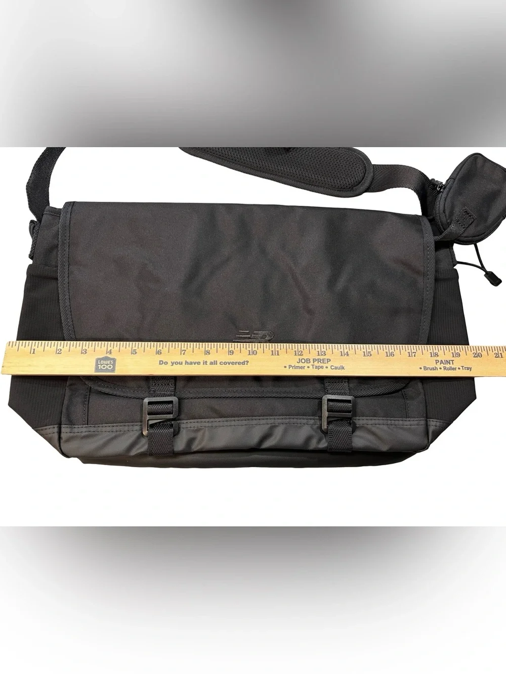 New Balance Athletic Black Messenger work Bag Crossbody Laptop Bag 20”x12”x5”